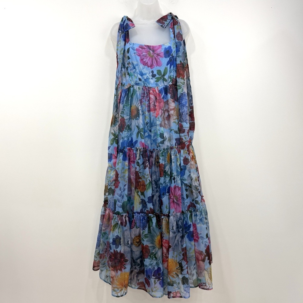 Audrey Parks Francesca's Alahna Tie Strap Maxi Dress M NWT Romantic Whimsical